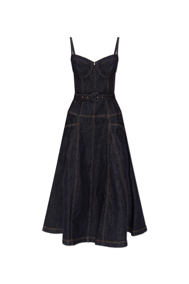 Denim dress with straps od Self-Portrait