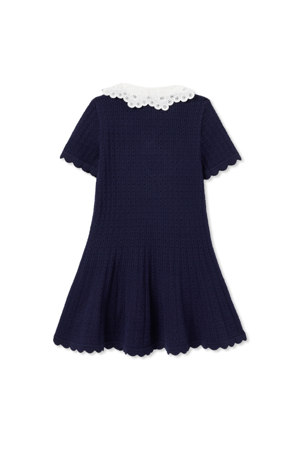 Self-Portrait Kids Vestido calado con cuello