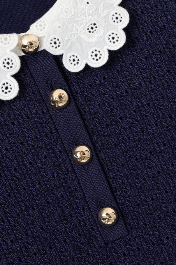 Self-Portrait Kids Vestido calado con cuello