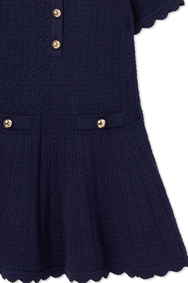 Self-Portrait Kids Vestido calado con cuello