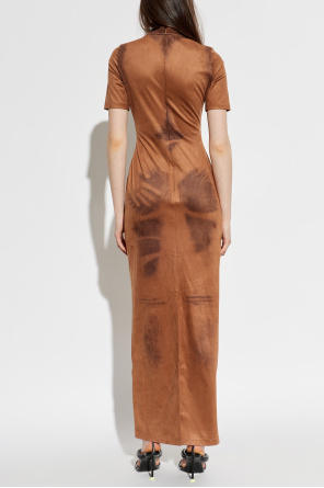 Acne Studios Sukienka o aksamitnym wykończeniu