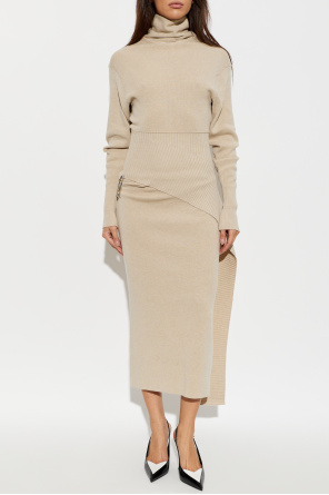 Lanvin Vestido de lana con aplicación en la cintura