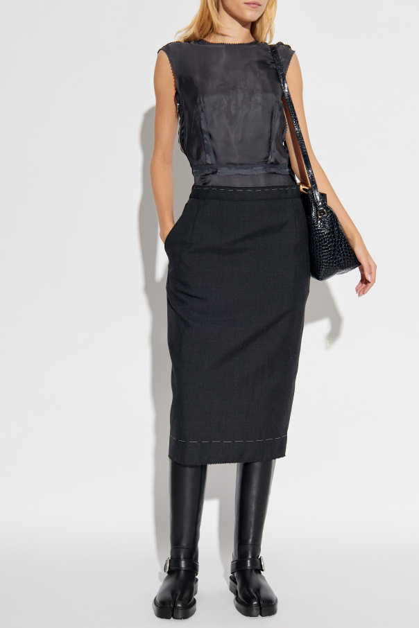 Maison Margiela Vestido con acabado de lana