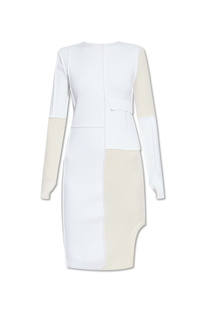 Form-fitting dress od Sandro Paris rhinestone-embellished denim jacket