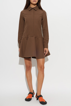 Loewe Vestido de algodón con logo bordado