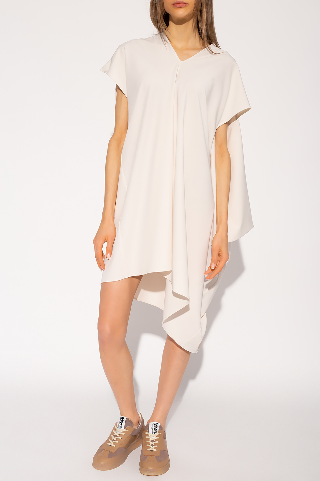 MM6 Maison Margiela asymmetric off-shoulder dress - White
