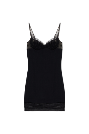 Vestido de tirantes con inserciones de tul