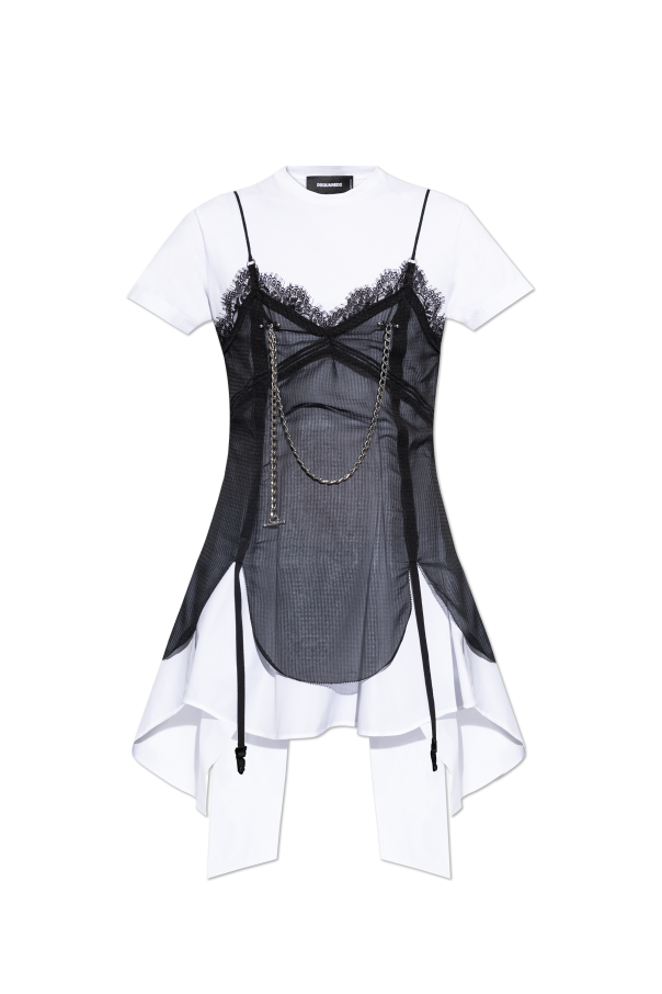 Dsquared2 Top aus kombinierten Materialien