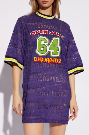 Dsquared2 Transparentna sukienka z logo