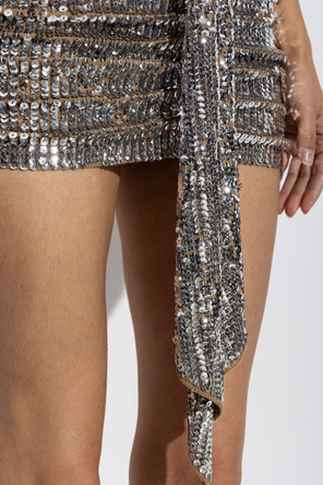 Dsquared2 Vlnené šaty so trblietavými flitrami
