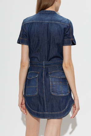 Dsquared2 Jeansowa sukienka z paskiem