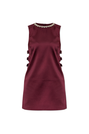 Satin dress with shimmering crystals