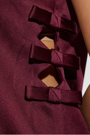 Self-Portrait Satin dress with shimmering crystals