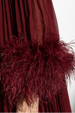 Self-Portrait Pleated dress with appliqués