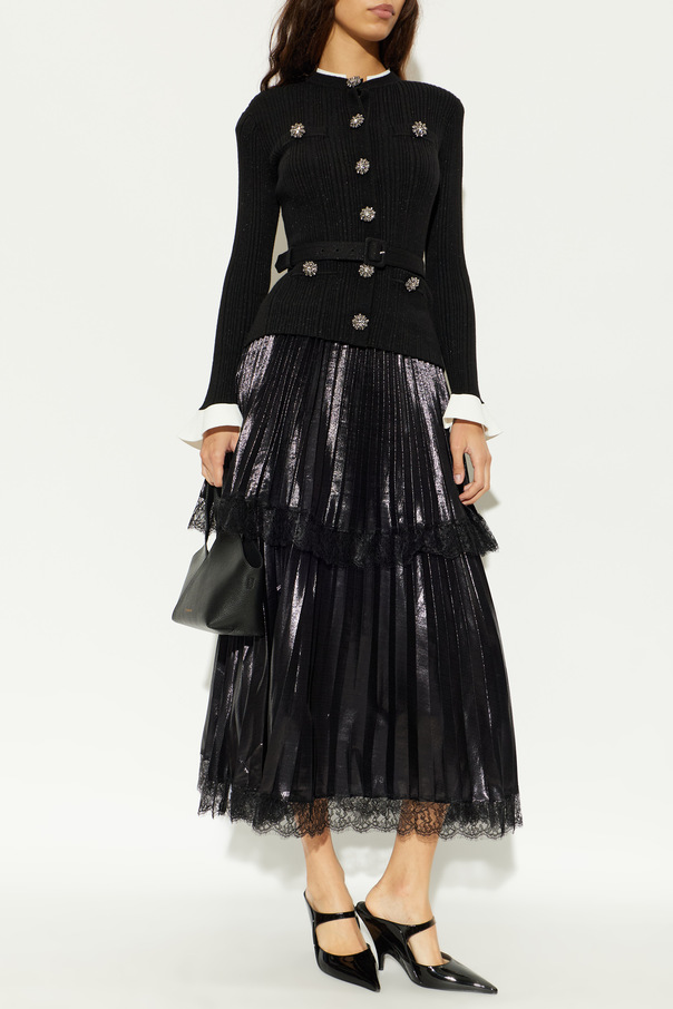 Self-Portrait Two-Piece Dress with Pleated Skirt