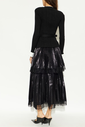 Self-Portrait Two-Piece Dress with Pleated Skirt