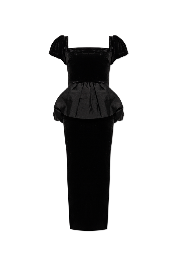 Velvet Peplum Midi Dress od Self-Portrait