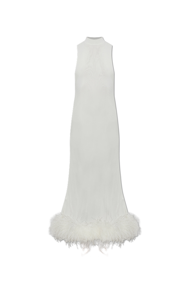 Lace dress with ostrich feathers od Self-Portrait