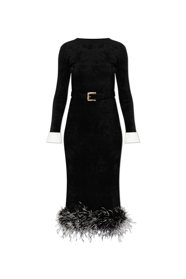 Ostrich feather dress od Self-Portrait
