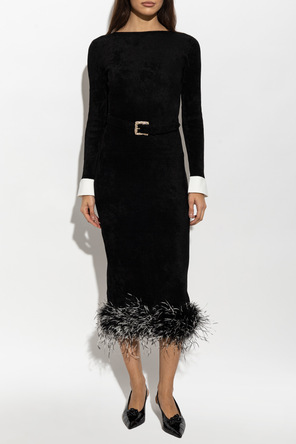 Self-Portrait Vestido con plumas de avestruz