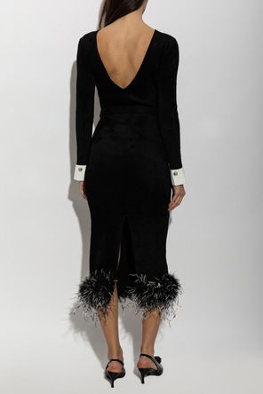 Self-Portrait Vestido con plumas de avestruz