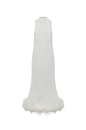 Kleid mit Straußenfedern