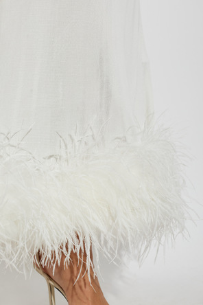Self-Portrait Ostrich feather dress