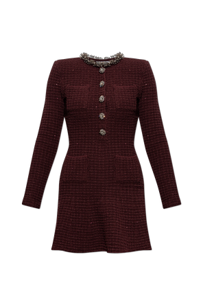 Rochie din tweed cu paiete strălucitoare