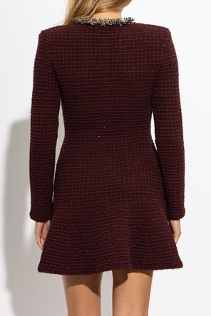 Self-Portrait Vestido de tweed com lantejoulas brilhantes
