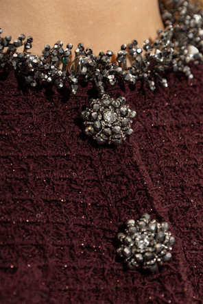 Self-Portrait Vestido de tweed com lantejoulas brilhantes
