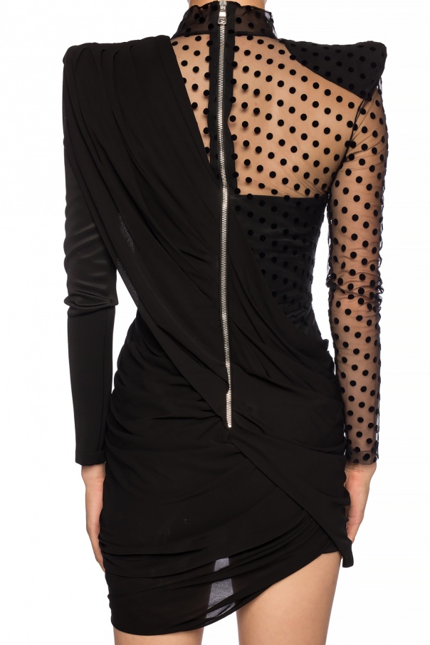 balmain polka dot dress