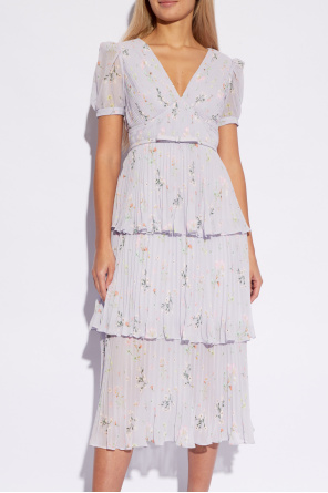 Self Portrait Pleated dress with floral motif