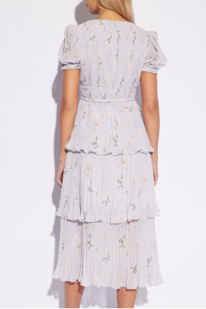 Self Portrait Pleated dress with floral motif