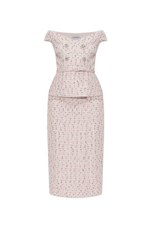 Tweed dress with lurex thread