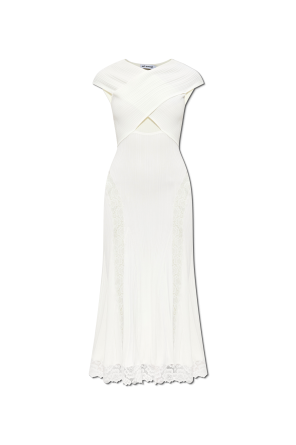 Dress with lace inserts