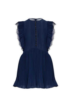Dress with pleated hem