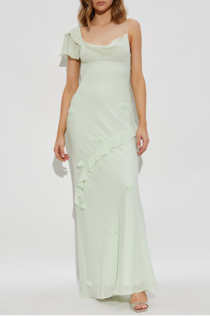 Self-Portrait Kleid mit Rüschen und Blumenmotiv