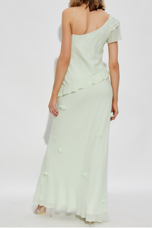 Self-Portrait Kleid mit Rüschen und Blumenmotiv