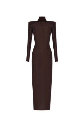 Dress with shoulder pads
