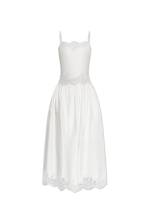 Dress with lace inserts