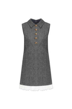 Dress with a herringbone pattern