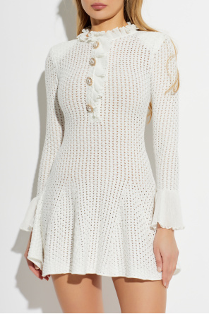 Self-Portrait Ażurowa sukienka z falbanami