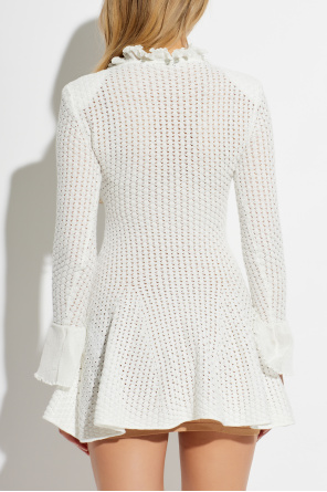 Self-Portrait Ażurowa sukienka z falbanami