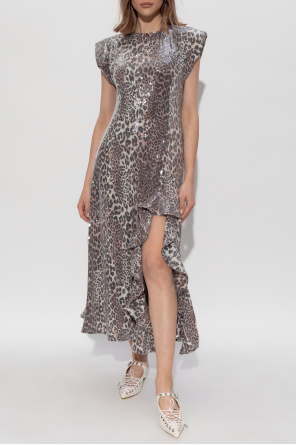 Ganni Paillettenkleid mit Animal-Print