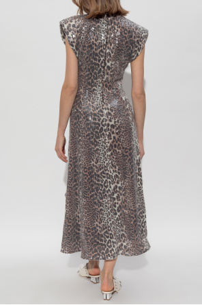 Ganni Paillettenkleid mit Animal-Print