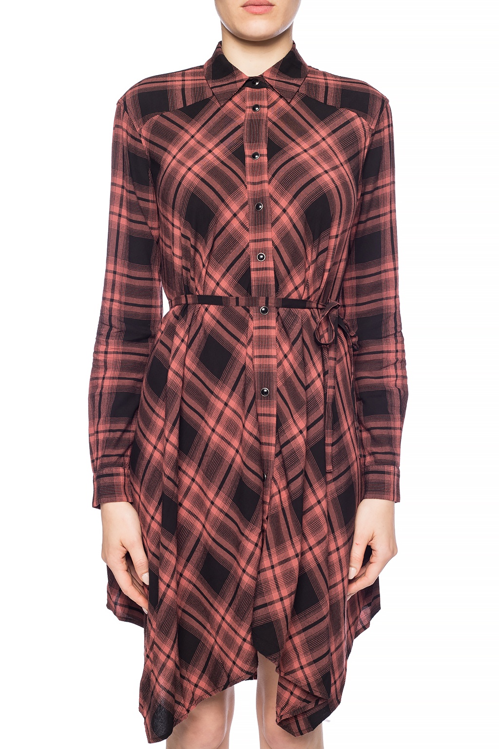 allsaints tala plaid shirt dress