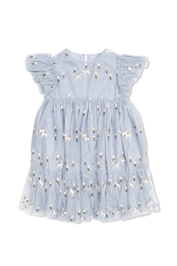 Tulle dress with colorful embroidery od Stella McCartney Kids