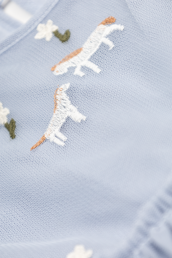 Stella McCartney Kids Tulle dress with colorful embroidery