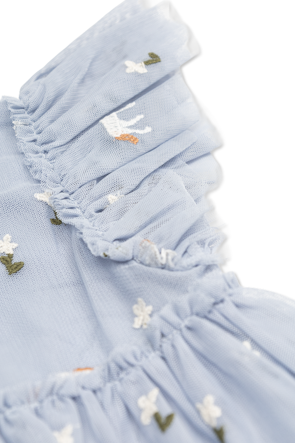 Stella McCartney Kids Tulle dress with colorful embroidery