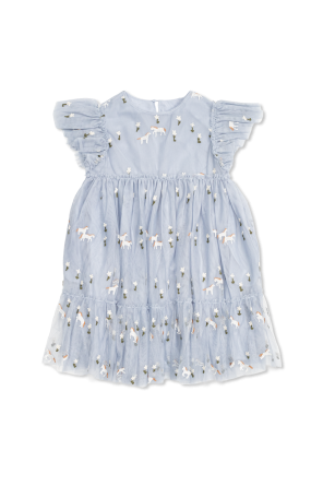 Vestido de tul con bordado colorido
